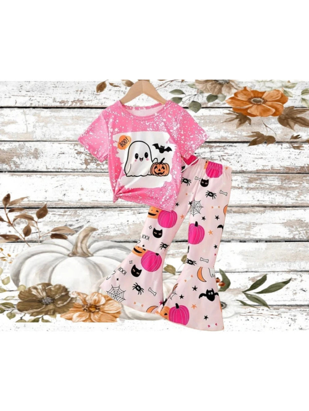 Fall, Halloween, Girls, Size 5-6Y, Pink, Ghost, 2 Piece